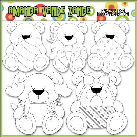 Little Easter Bears Digital Stamps