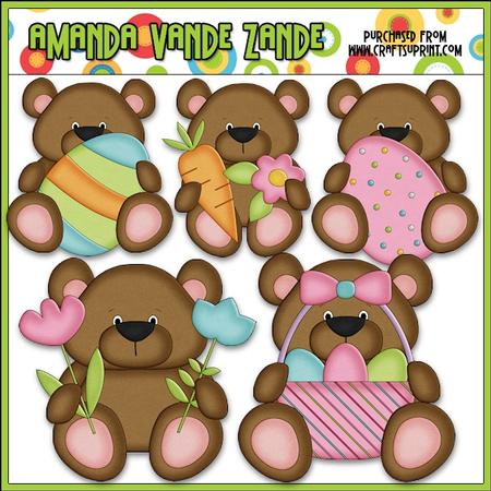 Little Easter Bears Clip Art