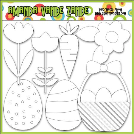Little Easter Accents Digital Stamp Clip Art