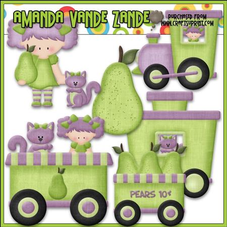 Berry Sweet Choo Choo (pear) Clip Art