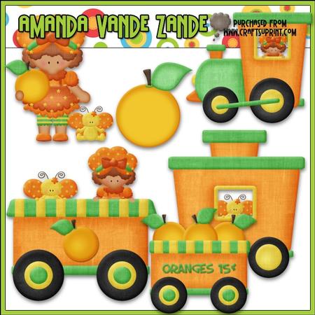 Berry Sweet Choo Choo (orange) Clip Art
