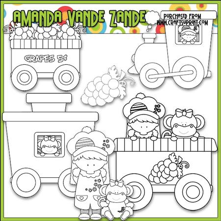 Berry Sweet Choo Choo (grape) Digital Stamps