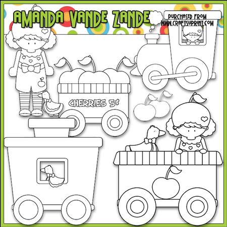 Berry Sweet Choo Choo (cherry) Digital Stamps