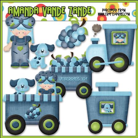 Berry Sweet Choo Choo (blueberry) Clip Art