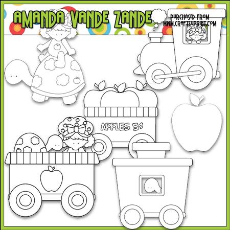 Berry Sweet Choo Choo (apple) Digital Stamps