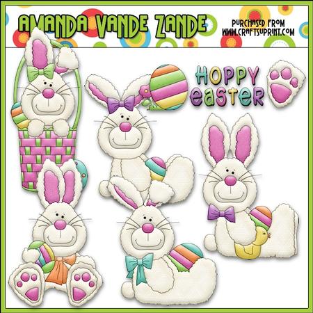 Hoppy Easter Bunnies Clip Art