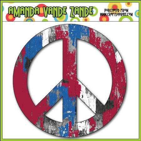 Grungy Patriotic Peace Sign Clip Art Single