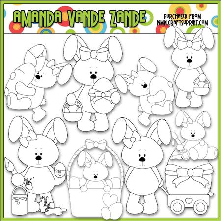 Betsy Bunny Loves Easter Digital Stamps