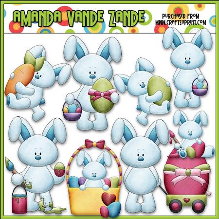 Bobby Bunny Loves Easter Clip Art