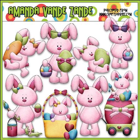 Betsy Bunny Loves Easter Clip Art