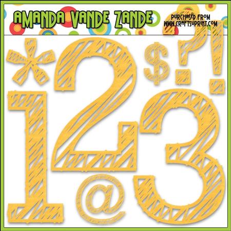 Scribble Numbers & Symbols (yellow)