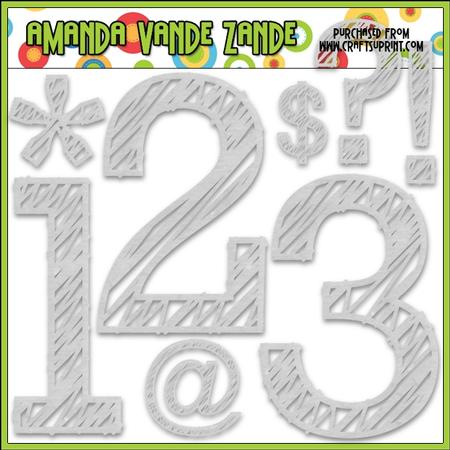 Scribble Numbers & Symbols (white)