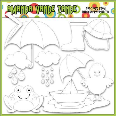 Rainy Days Digital Stamps