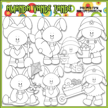 Everyday Bunnies Digital Stamps