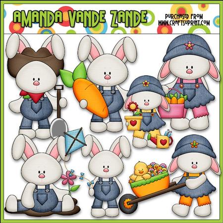 Everyday Bunnies Clip Art