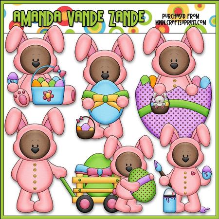 Funny Bunny Bears Clip Art