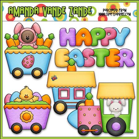 Funny Bunny Train Clip Art