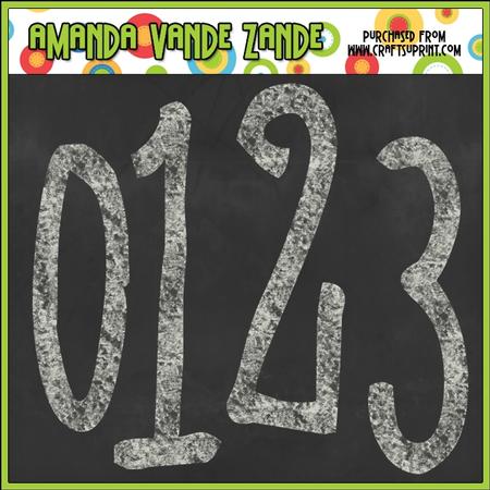 Chalk Numbers (white)