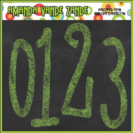 Chalk Numbers (green)