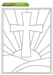 Cross Digital Stamp Coloring Sheet
