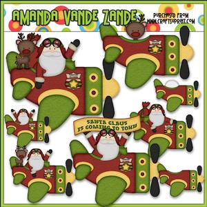 Aviator Santa 2 Clip Art