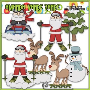 Snow Fun Santa Clip Art