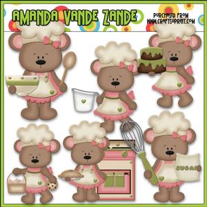 Betsy Loves Baking Bears Clip Art (pink)