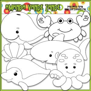 Sea Babies Digital Stamps