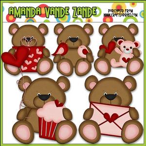 Little Valentine Bears Clip Art