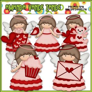 Little Valentine Angels Clip Art