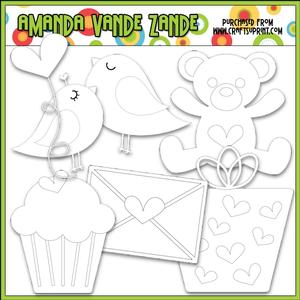 Little Valentine Accents Digital Stamps