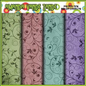 Grungy Floral Digital Papers
