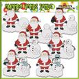 Santa Builds a Snowman Clip Art