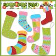 Merry & Bright Stockings Clip Art