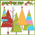 Merry & Bright Trees Clip Art