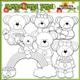 Lucky Little Bears Digital Stamp Clip Art