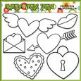 Valentine's Day Doodles 1 Digital Stamps