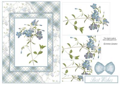 Beautiful Floral Torn Edge Effect Card Front