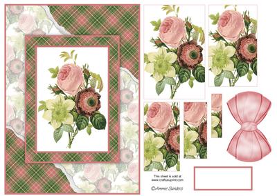 Beautiful Floral Torn Edge Effect Card Front