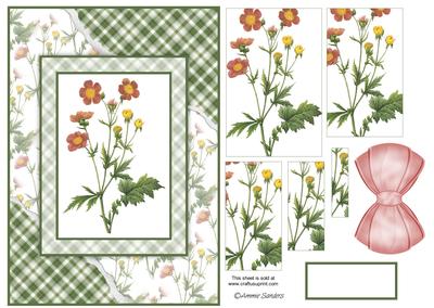 Beautiful Floral Torn Edge Effect Card Front