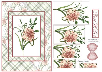 Beautiful Floral Torn Edge Effect Card Front