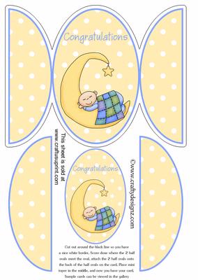 Baby Boy Congratulations Oval Gate Fold