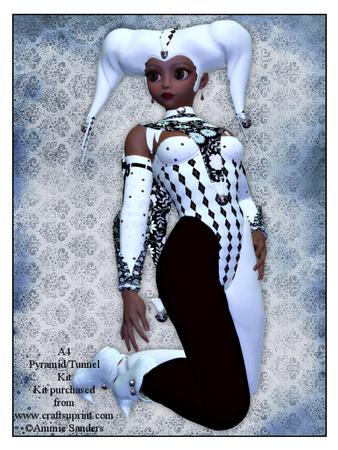 Pretty Ethnic Jester in Blue & Black A4 Card Kit