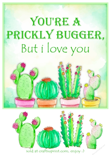 8x8 Cactus Happy Birthday Card Front & Layers