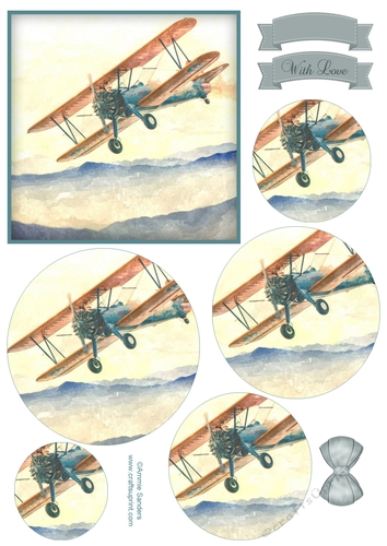 Vintage Plane Circle Stacker & Embellishments