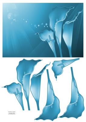 Stunning Sparkling Calla Lilies Card Front & Decoupage