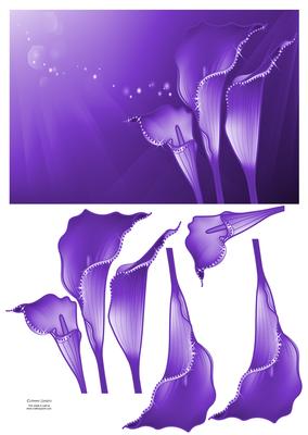 Stunning Sparkling Calla Lilies Card Front & Decoupage