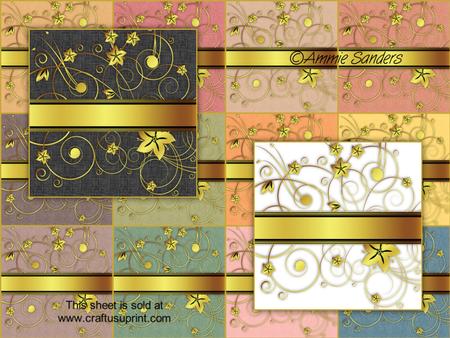 Earthy Shades Deluxe Gold 5x5 Card Fronts