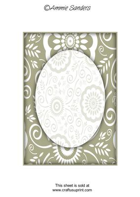 Funky Swirls Frame Effect Card Front