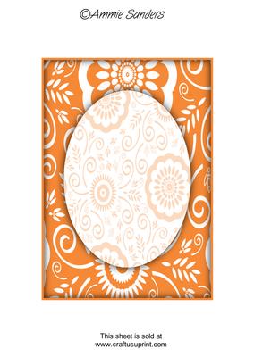 Funky Swirls Frame Effect Card Front